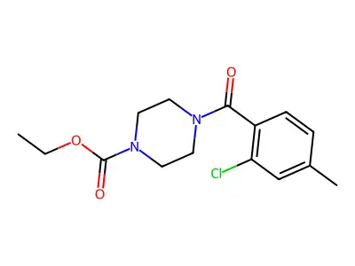 Ethyl 4-(2-chloro-4-methylbenzoyl)piperazine-1-carboxylate structure