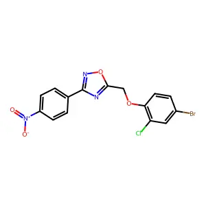 5-[(4-Bromo-2-chlorophenoxy)methyl]-3-(4-nitrophenyl)-1,2,4-oxadiazole structure