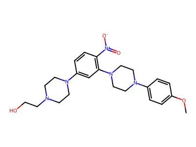 2-[4-[3-[4-(4-Methoxyphenyl)piperazin-1-yl]-4-nitrophenyl]piperazin-1-yl]ethanol structure