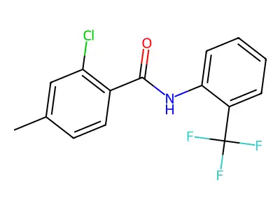 2-chloro-4-methyl-N-[2-(trifluoromethyl)phenyl]benzamide structure
