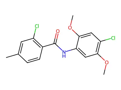2-chloro-N-(4-chloro-2,5-dimethoxyphenyl)-4-methylbenzamide structure
