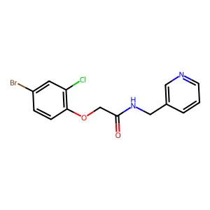 2-(4-bromo-2-chlorophenoxy)-N-(pyridin-3-ylmethyl)acetamide structure