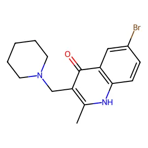6-bromo-2-methyl-3-(piperidin-1-ylmethyl)-1H-quinolin-4-one structure