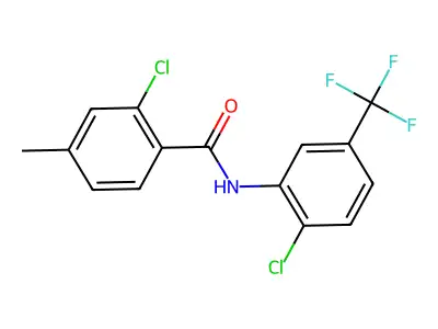 2-chloro-N-[2-chloro-5-(trifluoromethyl)phenyl]-4-methylbenzamide structure