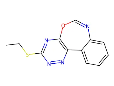 3-(Ethylthio)[1,2,4]triazino[5,6-d][3,1]benzoxazepine structure