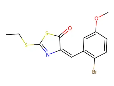 4-[(2-Bromo-5-methoxyphenyl)methylene]-2-(ethylthio)-5(4H)-thiazolone structure