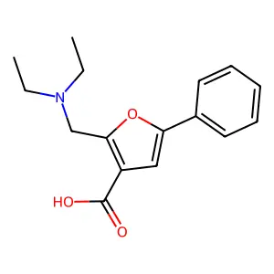 2-Diethylaminomethyl-5-phenyl-furan-3-carboxylic acid structure
