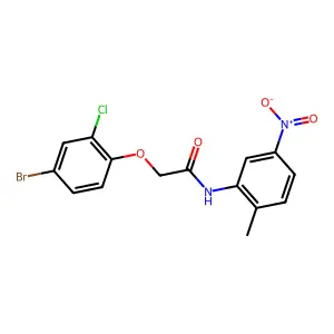 2-(4-bromo-2-chlorophenoxy)-N-(2-methyl-5-nitrophenyl)acetamide structure