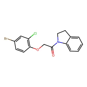 2-(4-Bromo-2-chlorophenoxy)-1-(2,3-dihydroindol-1-yl)ethanone structure