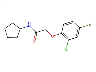 2-(4-bromo-2-chlorophenoxy)-N-cyclopentylacetamide structure
