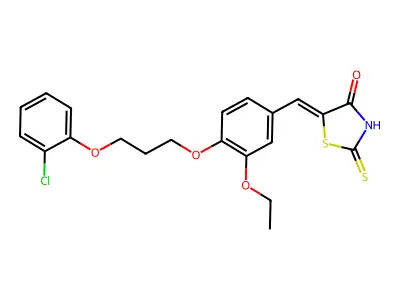 5-[[4-[3-(2-Chlorophenoxy)propoxy]-3-ethoxyphenyl]methylene]-2-thioxo-4-thiazolidinone structure