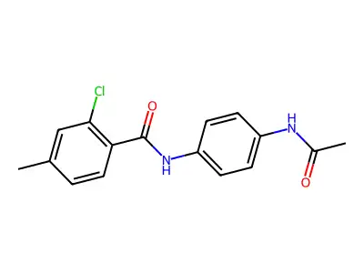 N-[4-(acetylamino)phenyl]-2-chloro-4-methylbenzamide structure