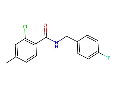 2-chloro-N-[(4-fluorophenyl)methyl]-4-methylbenzamide structure
