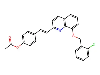 4-(2-{8-[(2-Chlorobenzyl)oxy]-2-quinolinyl}vinyl)phenyl acetate structure