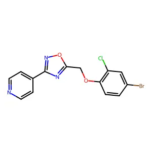 4-{5-[(4-Bromo-2-chlorophenoxy)methyl]-1,2,4-oxadiazol-3-yl}pyridine structure