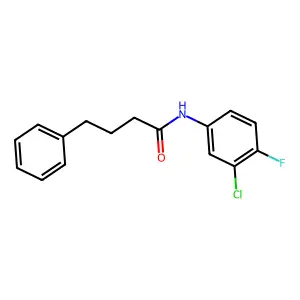 N-(3-chloro-4-fluorophenyl)-4-phenylbutanamide structure