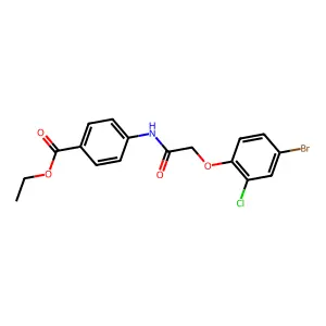 Ethyl 4-{[(4-bromo-2-chlorophenoxy)acetyl]amino}benzoate structure