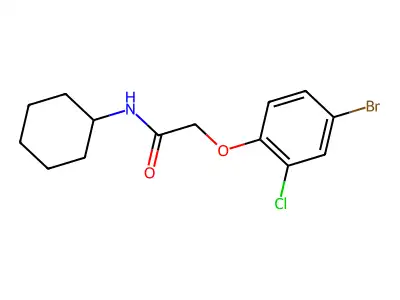 2-(4-bromo-2-chlorophenoxy)-N-cyclohexylacetamide structure