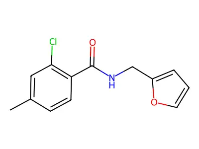 2-chloro-N-(furan-2-ylmethyl)-4-methylbenzamide structure