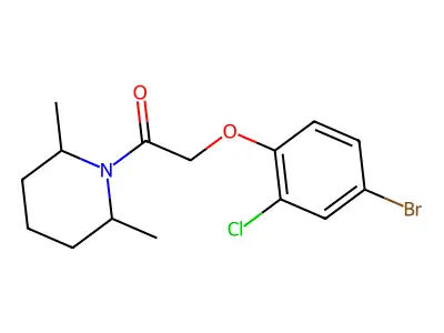 2-(4-Bromo-2-chlorophenoxy)-1-(2,6-dimethylpiperidin-1-yl)ethanone structure