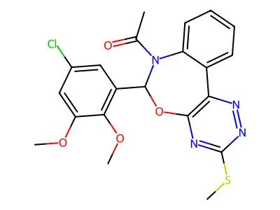 1-[6-(5-Chloro-2,3-dimethoxyphenyl)-3-(methylthio)-1,2,4-triazino[5,6-d][3,1]benzoxazepin-7(6H)-yl]ethanone structure