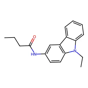 N-(9-ethyl-9H-carbazol-3-yl)butanamide structure