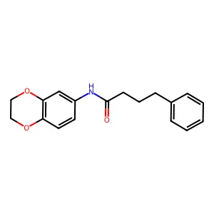 N-(2,3-dihydro-1,4-benzodioxin-6-yl)-4-phenylbutanamide structure