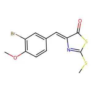 (4E)-4-[(3-bromo-4-methoxyphenyl)methylidene]-2-methylsulfanyl-1,3-thiazol-5-one structure