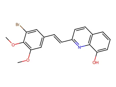 2-[(E)-2-(3-bromo-4,5-dimethoxyphenyl)ethenyl]quinolin-8-ol structure