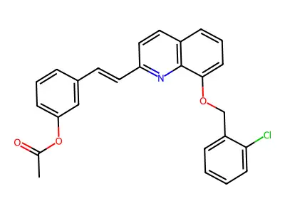 3-(2-{8-[(2-Chlorobenzyl)oxy]-2-quinolinyl}vinyl)phenyl acetate structure