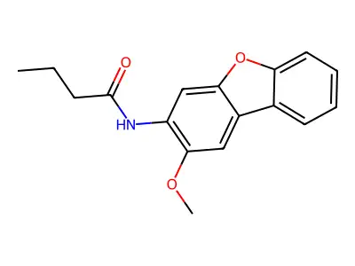 N-(2-methoxydibenzofuran-3-yl)butanamide structure
