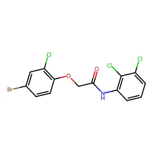 2-(4-bromo-2-chlorophenoxy)-N-(2,3-dichlorophenyl)acetamide structure