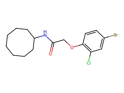 2-(4-bromo-2-chlorophenoxy)-N-cyclooctylacetamide structure