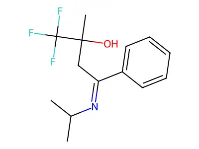 1,1,1-Trifluoro-2-methyl-4-phenyl-4-propan-2-yliminobutan-2-ol structure