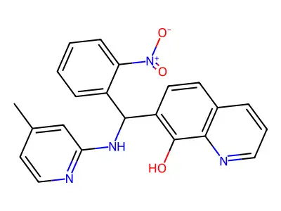 7-[[(4-Methylpyridin-2-yl)amino]-(2-nitrophenyl)methyl]quinolin-8-ol structure