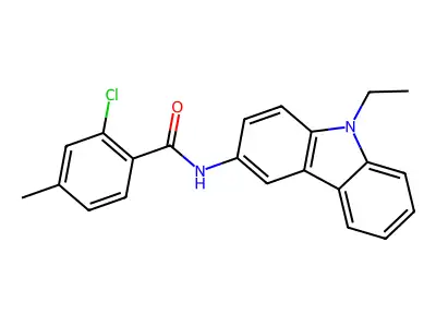 2-chloro-N-(9-ethylcarbazol-3-yl)-4-methylbenzamide structure