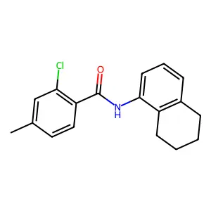 2-chloro-4-methyl-N-(5,6,7,8-tetrahydronaphthalen-1-yl)benzamide structure