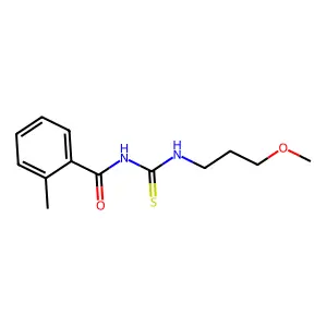 N-(3-methoxypropylcarbamothioyl)-2-methylbenzamide structure