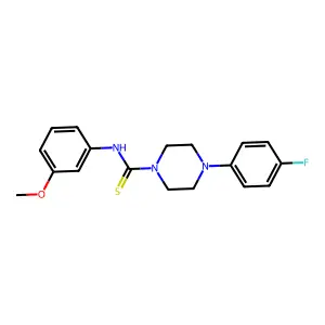 4-(4-fluorophenyl)-N-(3-methoxyphenyl)piperazine-1-carbothioamide structure