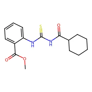 Methyl 2-({[(cyclohexylcarbonyl)amino]carbonothioyl}amino)benzoate structure
