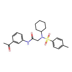 N-(3-acetylphenyl)-2-[cyclohexyl-(4-methylphenyl)sulfonylamino]acetamide structure