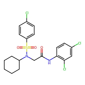 2-[[(4-chlorophenyl)sulfonyl](cyclohexyl)amino]-N-(2,4-dichlorophenyl)acetamide structure