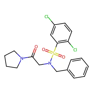 N-benzyl-2,5-dichloro-N-(2-oxo-2-pyrrolidin-1-ylethyl)benzenesulfonamide structure