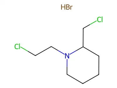 Piperidine, 1-(2-chloroethyl)-2-(chloromethyl)-, hydrobromide structure