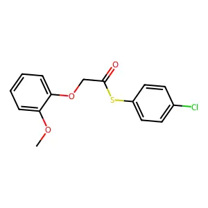 S-(4-chlorophenyl) (2-methoxyphenoxy)ethanethioate structure