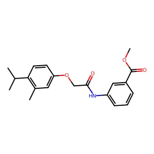 Methyl 3-{[(4-isopropyl-3-methylphenoxy)acetyl]amino}benzoate structure