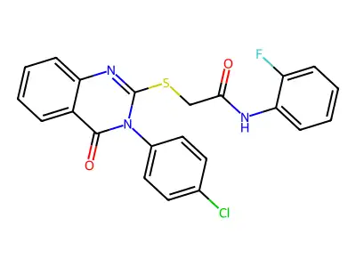 2-((3-(4-CL-PH)-4-Oxo-3,4-dihydro-2-quinazolinyl)thio)-N-(2-F-phenyl)acetamide structure