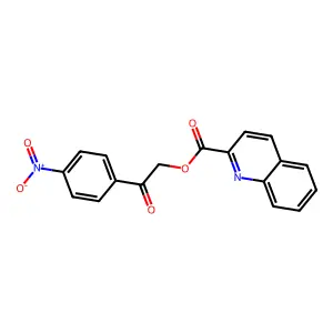 2-(4-Nitrophenyl)-2-oxoethyl quinoline-2-carboxylate structure