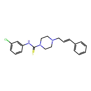 N-(3-chlorophenyl)-4-[(E)-3-phenylprop-2-enyl]piperazine-1-carbothioamide structure