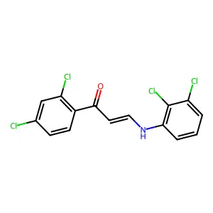 (E)-3-(2,3-dichloroanilino)-1-(2,4-dichlorophenyl)prop-2-en-1-one structure